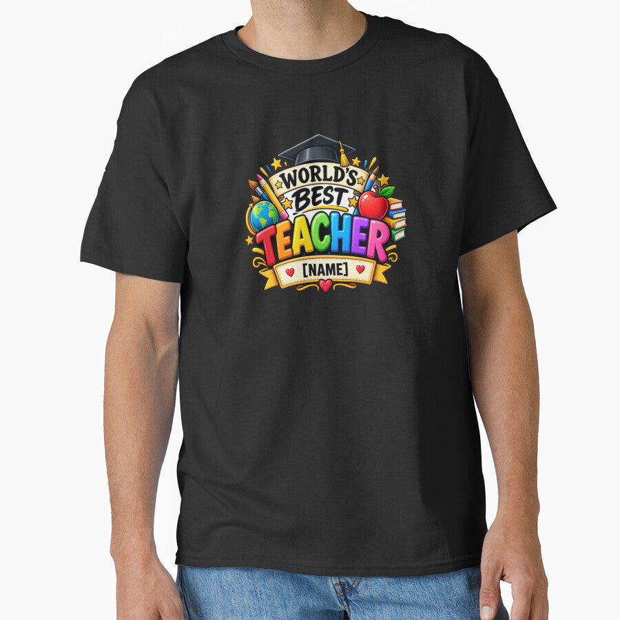 World's Best Teacher Colorful School Appreciation Design by ismai6