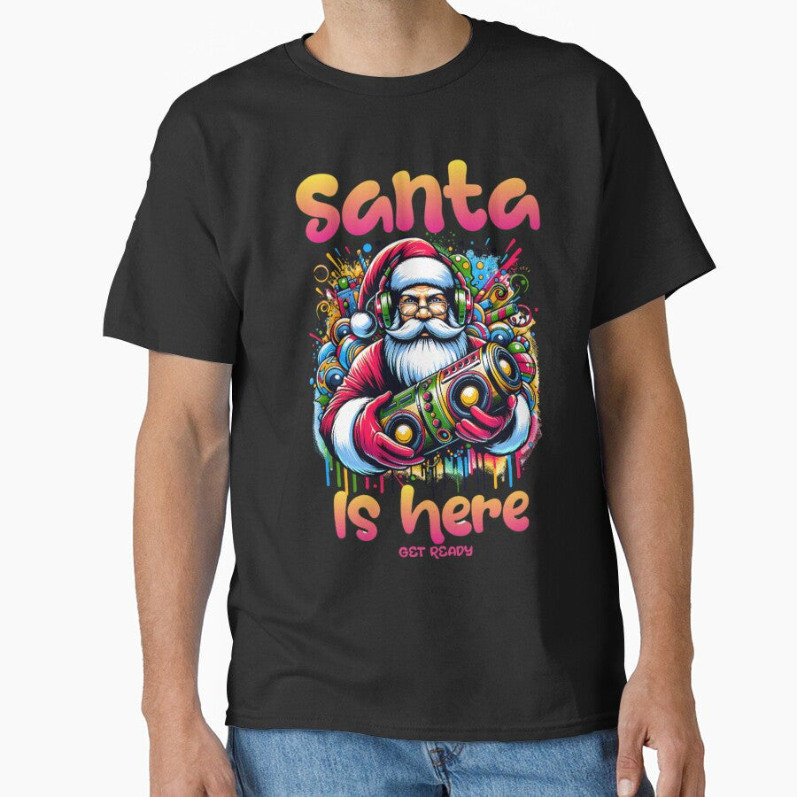 Bad Santa Christmas Shirt Funny Santa Xmas Music T-shirt Bad Santa Claus Xmas Gift by MarlenaMadlen