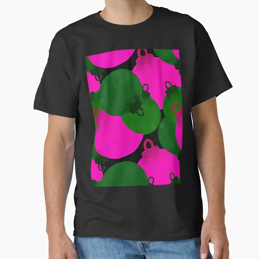 Stained Glass Pink Green Christmas Balls by Victoria Rose