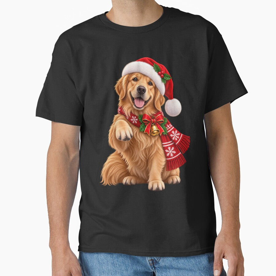 Cute Golden Retriever Christmas Hat Festive Dog by StaticEmpire