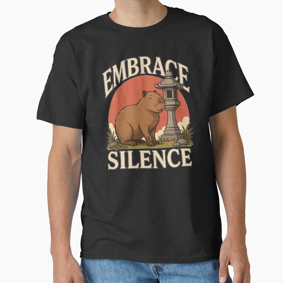 Embrace Silence Capybara – Vintage Zen Nature Design by No Excuses Supply