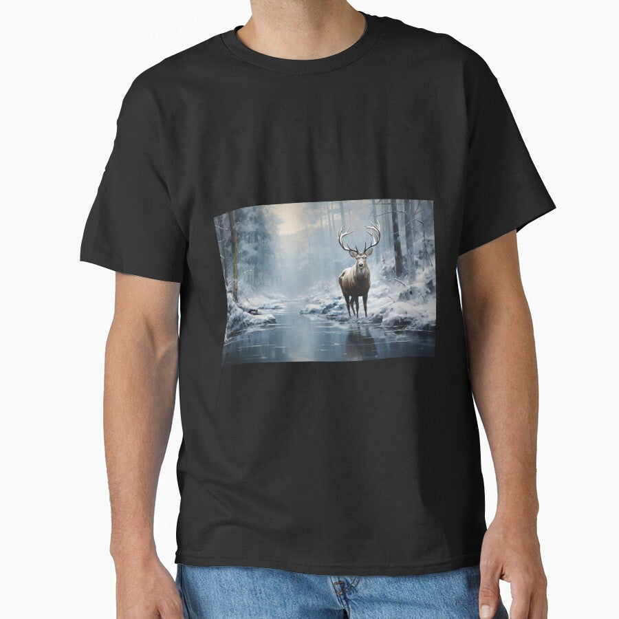Elk Near a Winter Stream - Landscape by shakespeare1212