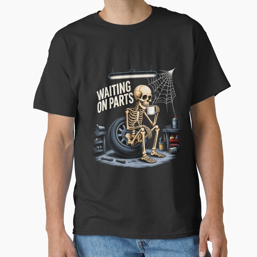 Waiting On Parts Mechanic Skeleton Auto Repair Edition by netimdomains