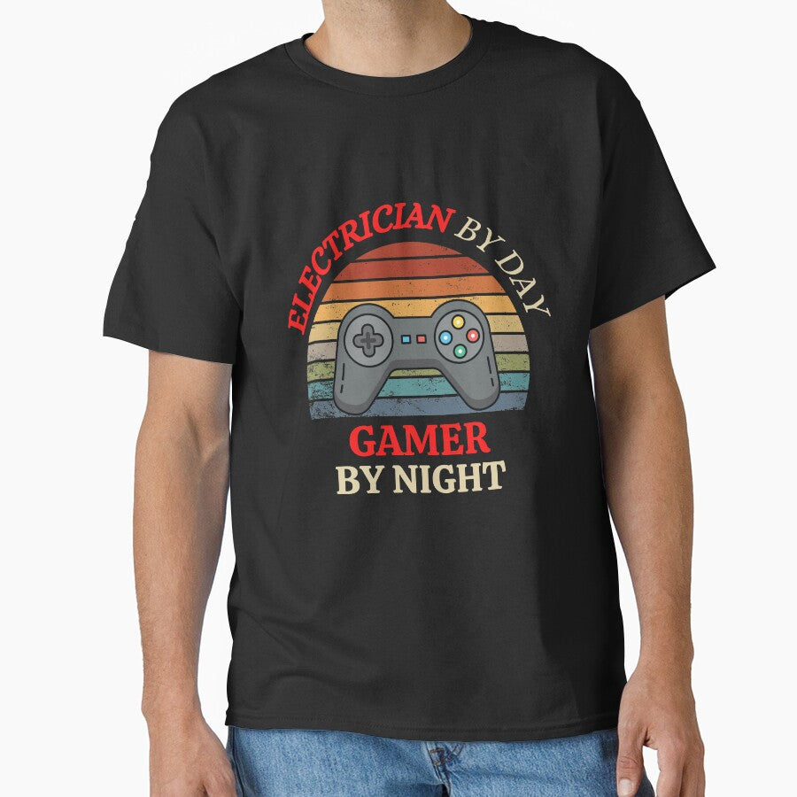 Electrician by Day Gamer By Night - Gaming Electrician Gift by Yay Design