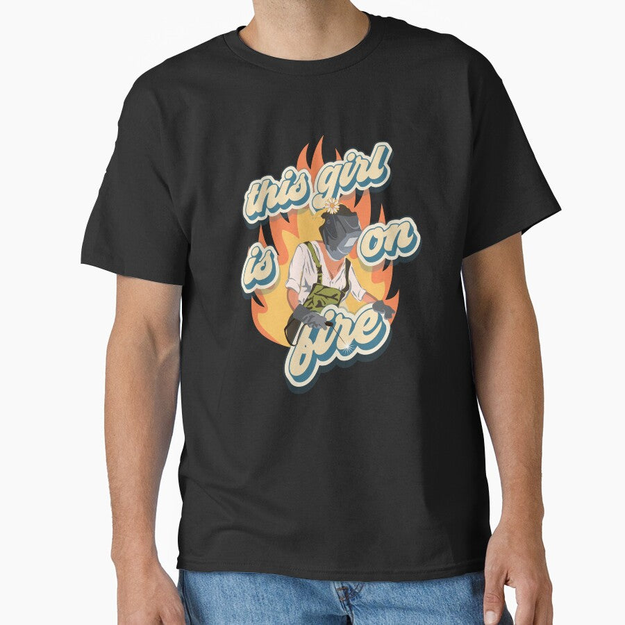 This girl is on fire welder woman groovy gift by HomeCoquette