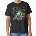 Santa Tractor Farmer Drives Christmas Tractor Tree Lights Funny Gift for Kids Women Men by JUSTBEELEGANT