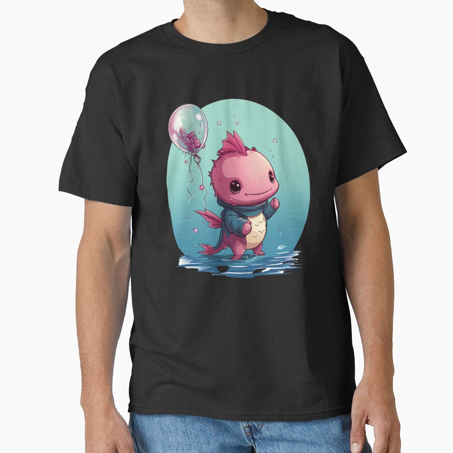 Cute Axolotl Kawaii with ballons by ArtFromBeyond