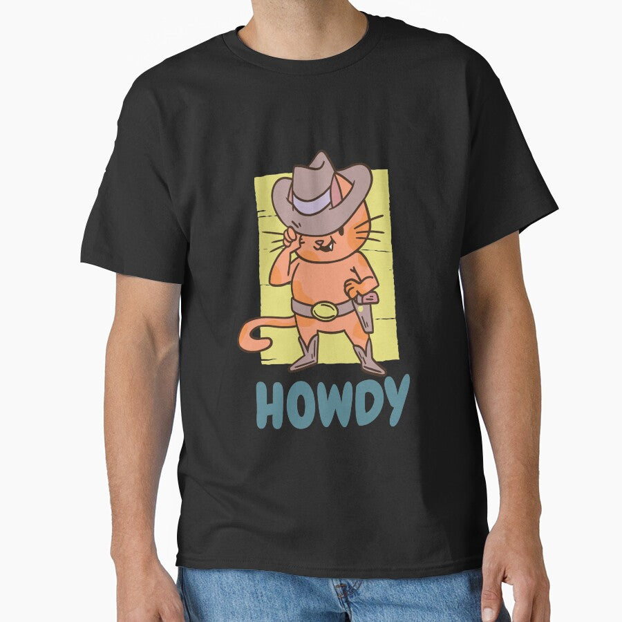 Cat Cowboy Says Hey-Cute Funny Cat Lover Apparel Gift by DeeSignTShirts