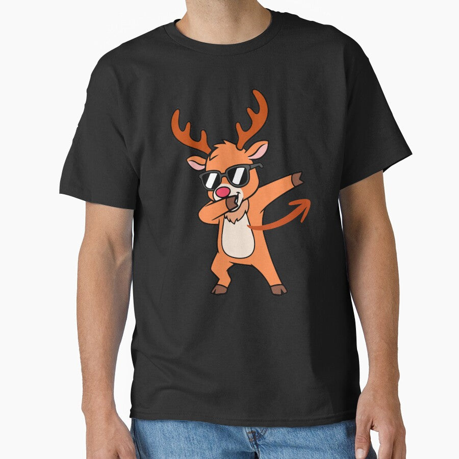 Funny Dabbing Reindeer with Sunglasses - Cool Christmas Deer Cartoon. by LunaPrintCo