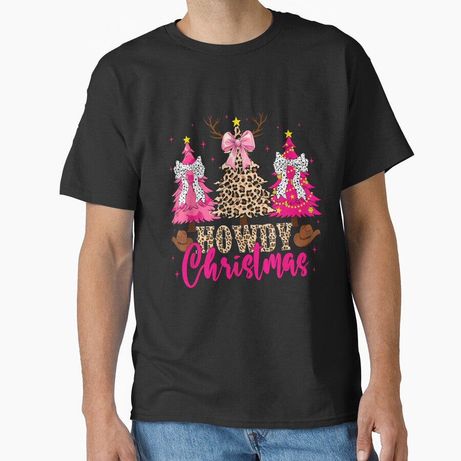Howdy Christmas Trees Cowgirl Western Coquette Bow Women Kid by MOHITSALVI