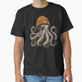 Octopus Wearing Orange Beanie Vintage Cozy Winter by Y-Vibes
