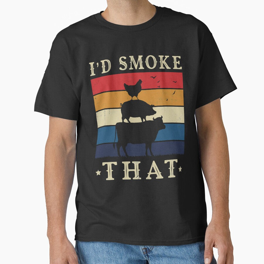 I'd Smoke That Perfect Pitmaster Gift Meat Grilling Barbecue Meat Smoker by Ameddesigns