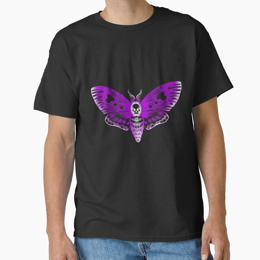 Death's-head hawkmoth drawing (purple with white details) by AnneCatriona