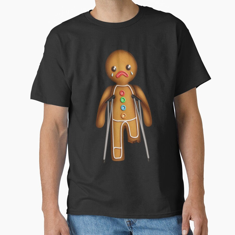 Cute Gingerbread Man Injury Crutches Funny Festive Design by artbdoge