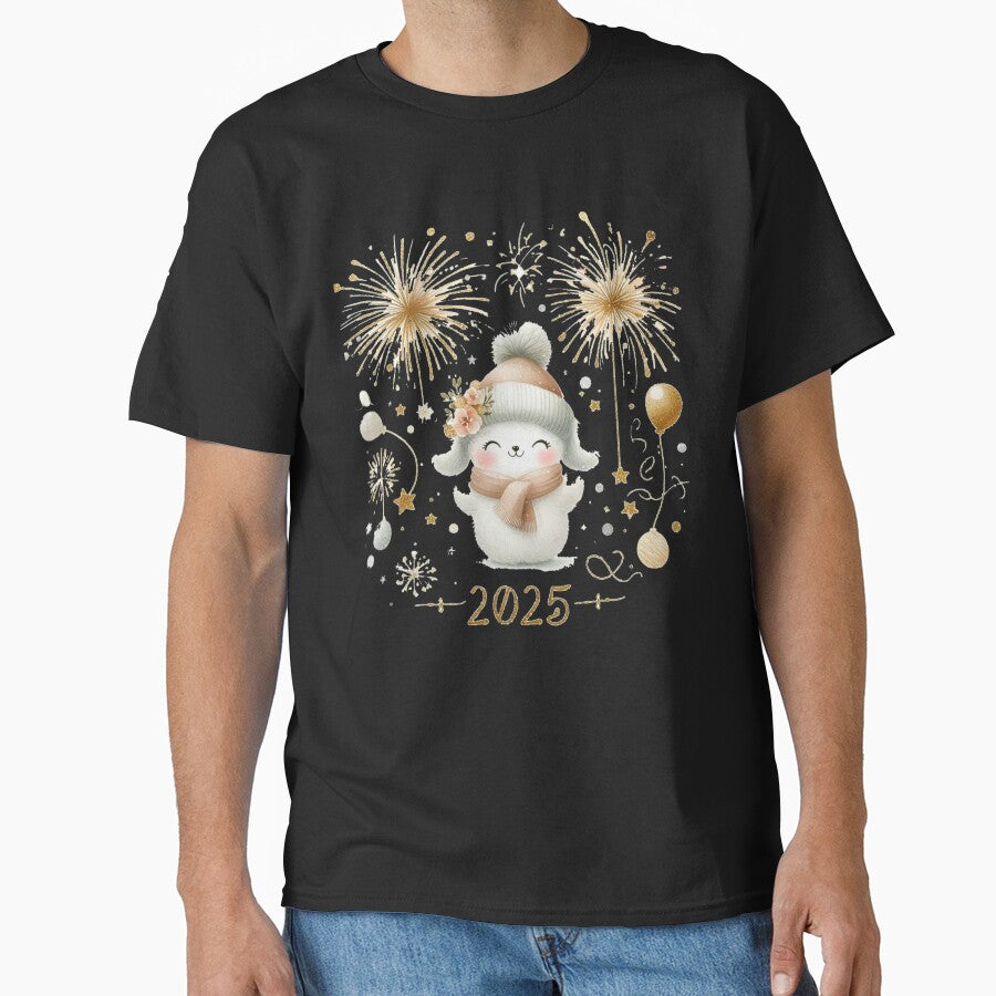 Happy New Year Celebration - Festive Fireworks and Golden Wishes, by PaintMeWorld