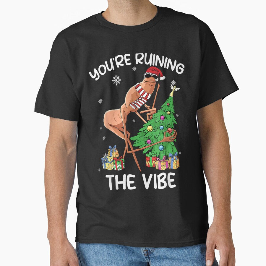 You Are Ruining The Vibe Funny Christmas Stick Figure Holiday Humor by DunciOcukino