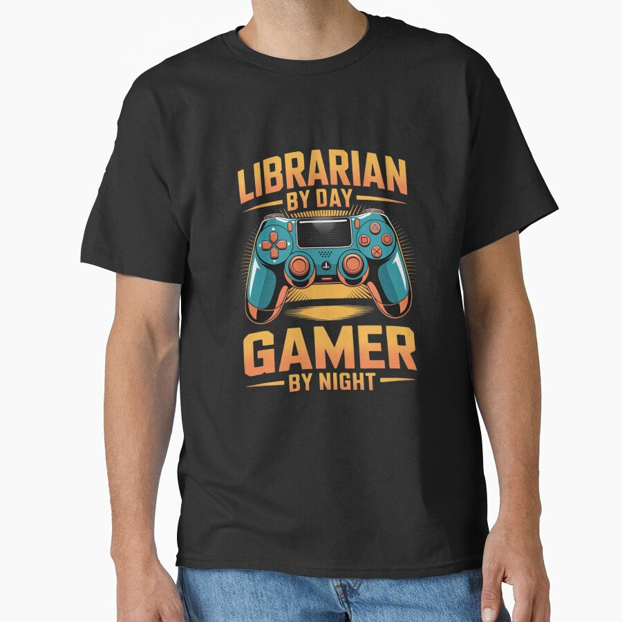 Mens Librarian By Day Gamer By Night - Gaming Librarian by InspiredFoul
