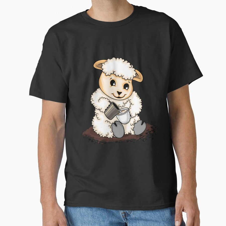 Cute Sheep Pouring Latte Art Coffee Lover Barista by DSWShirts
