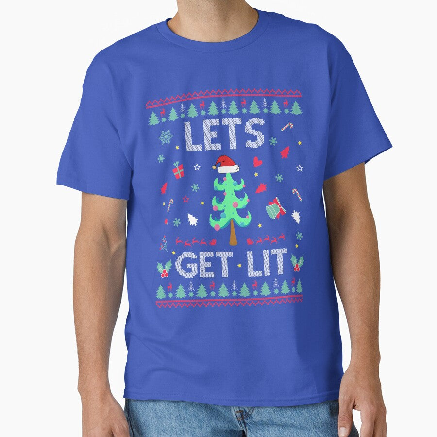 LETS GET LIT Ugly Christmas Sweater Christmas Ugly Xmas Sweaters Sweatshirt for Fun Holiday Xmas Gift by ChezM1989