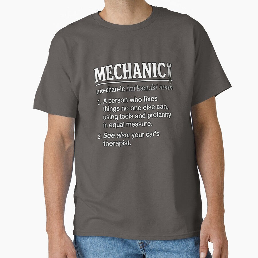 Mechanic Definition Dictionary Humor T-Shirt by SayIt-Wear