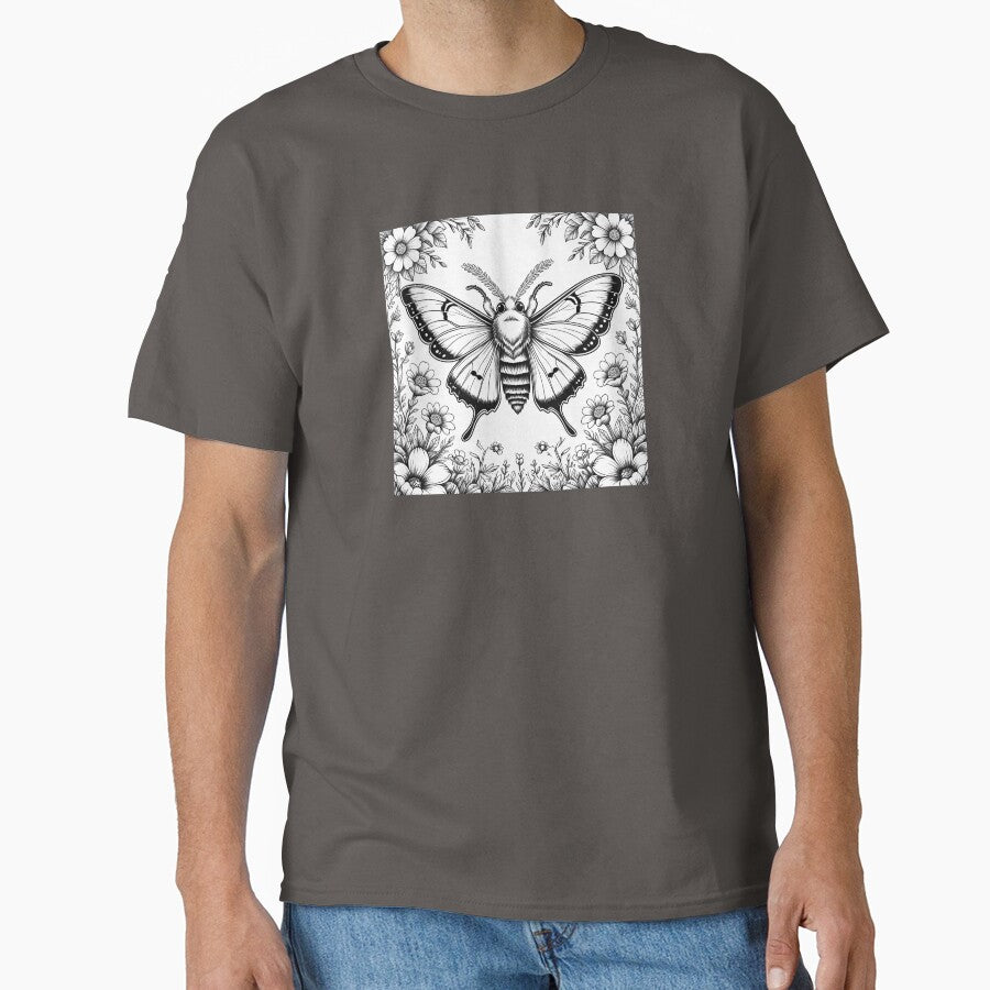 Moth with Floral Design by LoveOnPaper