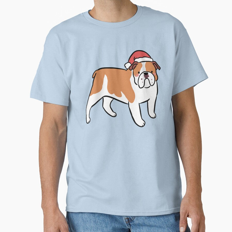 Cute christmas bulldog dog illustration by Yarafantasyart