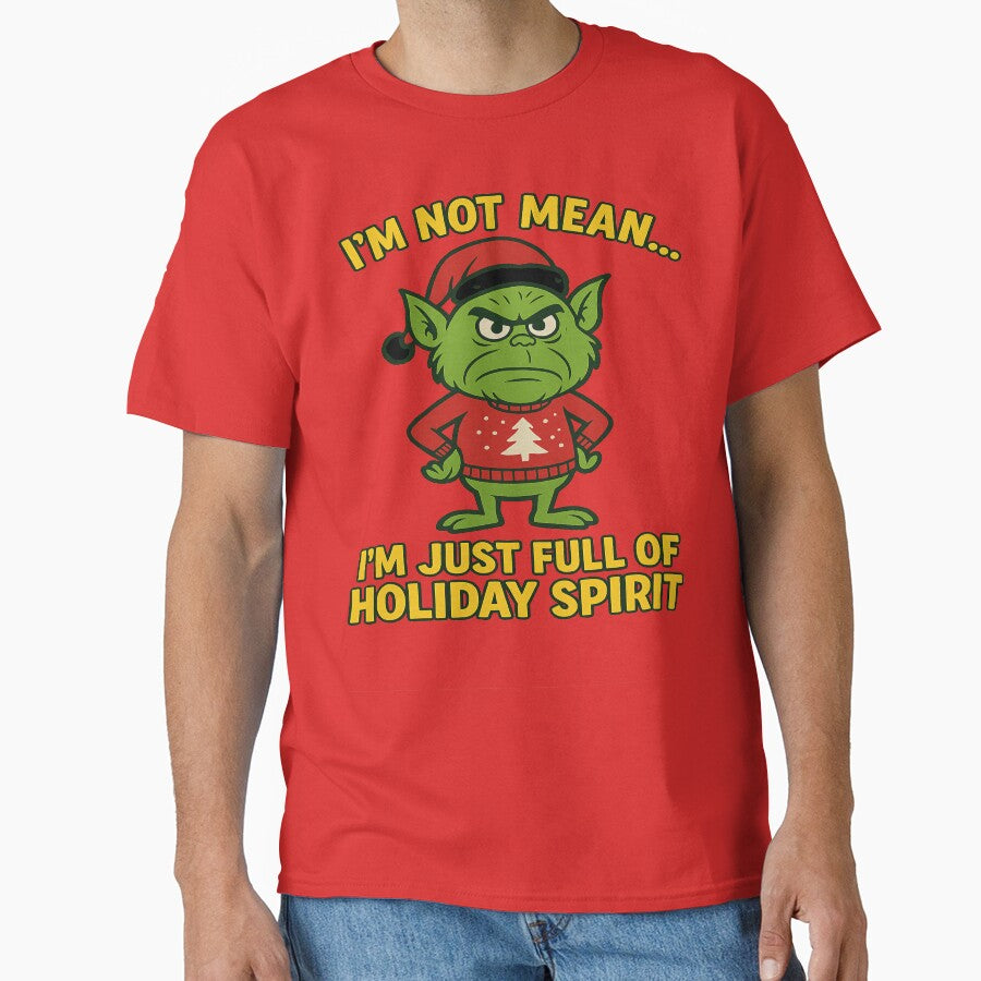 Funny Grumpy Green Goblin Funny Holiday Spirit Christmas Design by JollyDoodle Studio