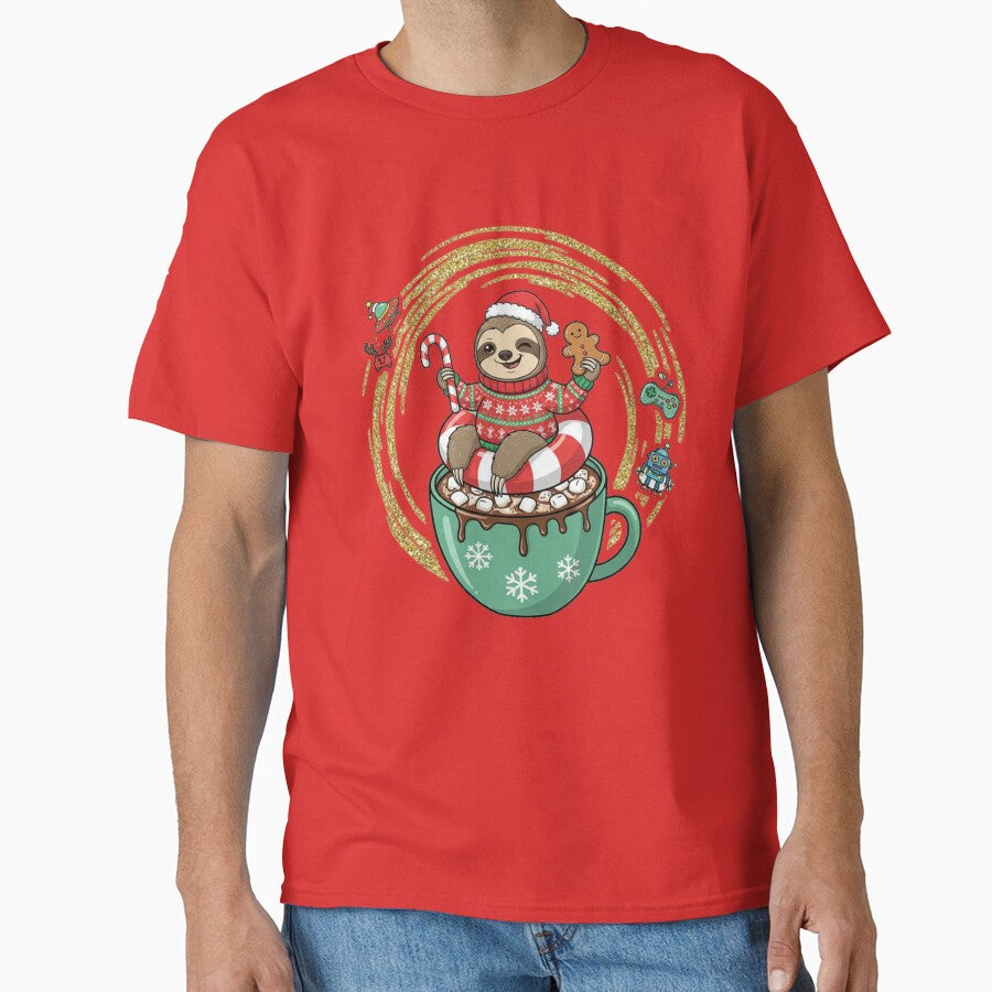 Cute Christmas Sloth in Hot Cocoa – Festive Holiday Mug Design by B-M-Store