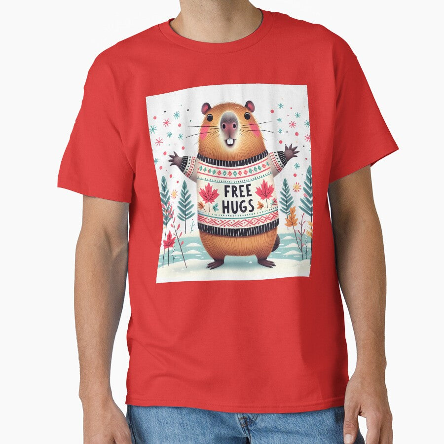 Capybara Free Hugs - Scandinavian Folk Art by heidiannemorris © by FOLK ART FUSION