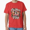 Christmas Is Better With Paws | Cute Christmas Dogs Santa Hat Holiday Shirt by Craftev