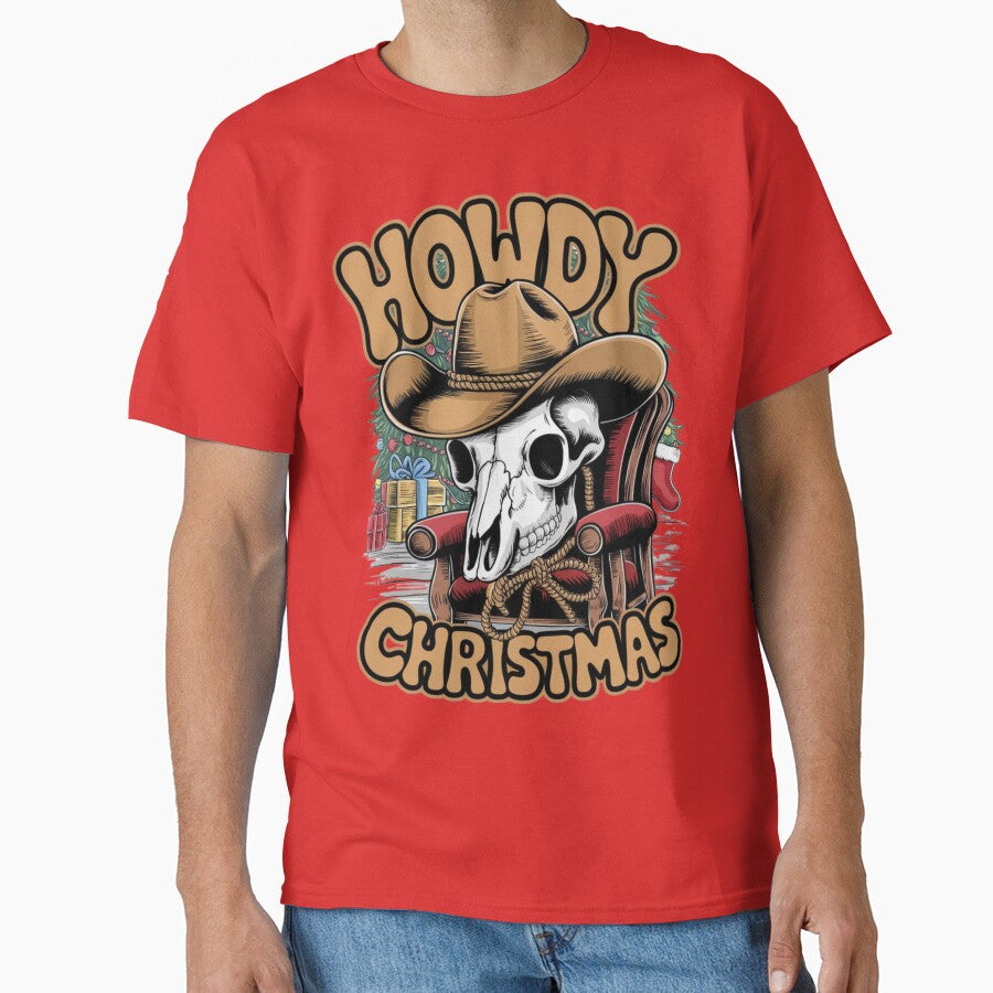 Bull Skull Santa Hat Cowboy Christmas STICKER by inkfluenceart