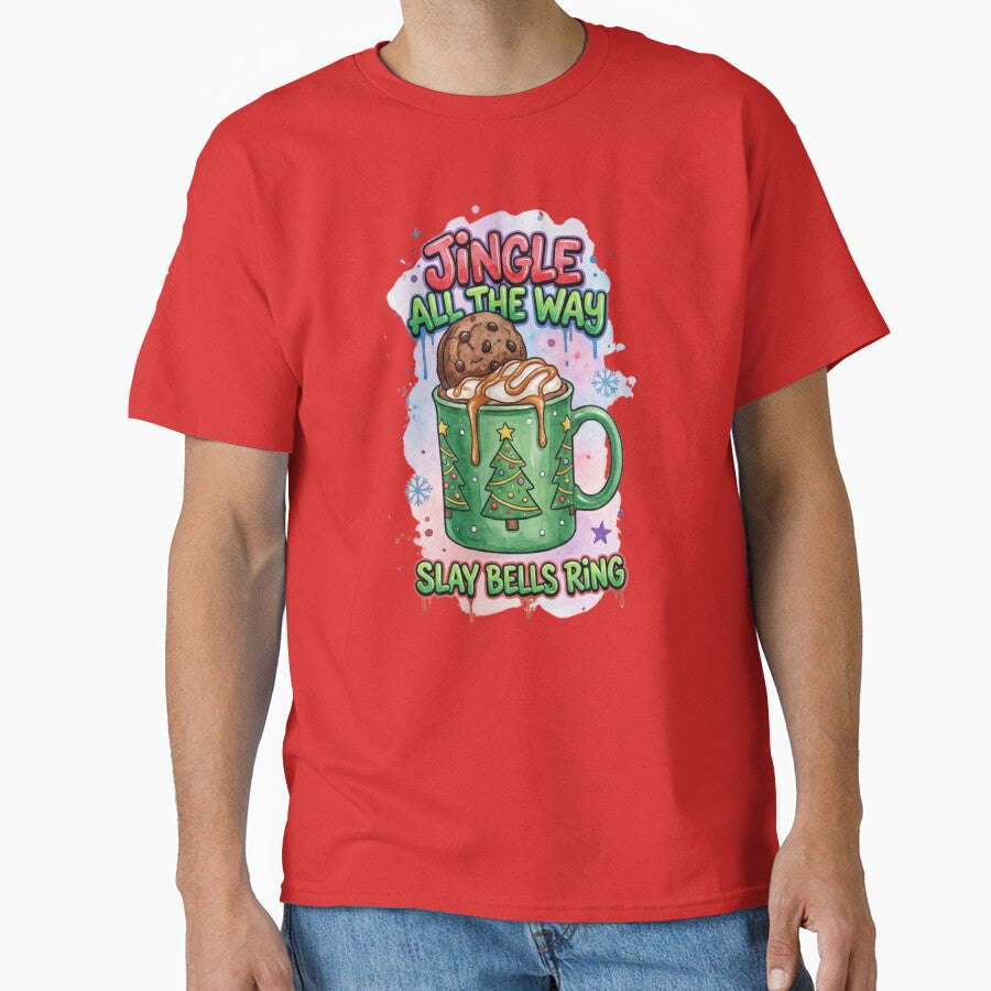 Jingle All the Way Mug – Fun Christmas Cocoa & Cookie Illustration by MiszungART
