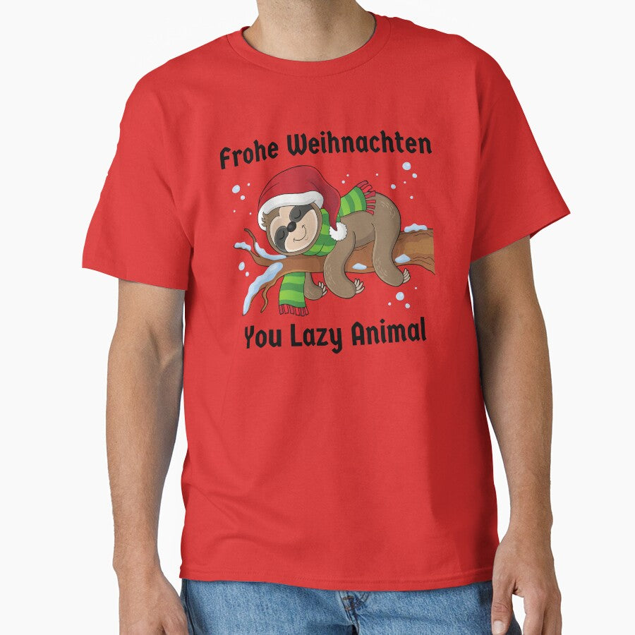 Merry Christmas Sloth Faultier Lazy Animal Funny by Time4German