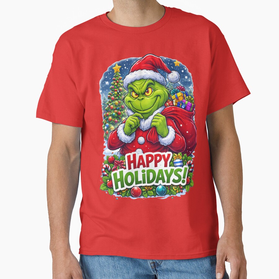 Green Christmas Grump – Funny Holiday Illustration by Arte Cartoon From TagTeam Group