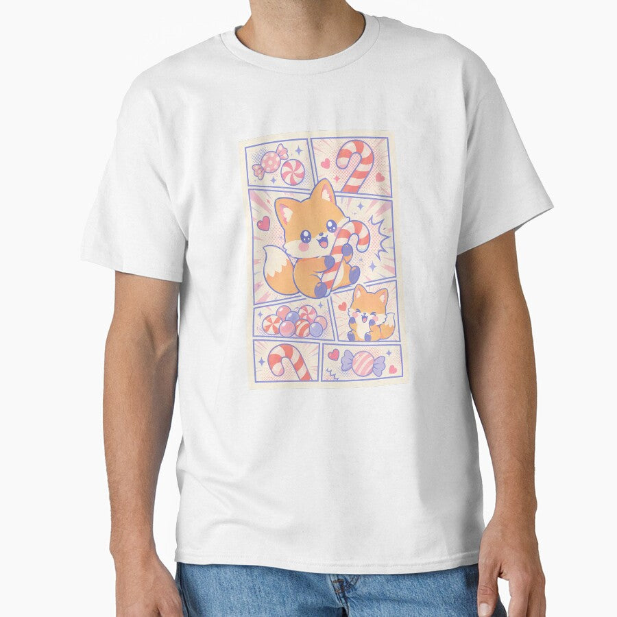 Kawaii Fox Candy Cane Pop Panels by Magmashup