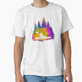 Silhouette of a Girl Kayaking - Abstract Rainbow Pattern by Sam Morrison