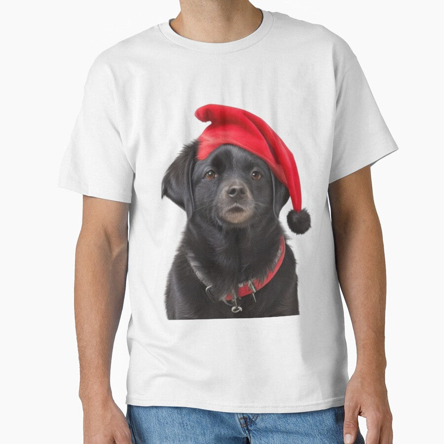 Black Labrador Santa dog.  Merry Christmas by Debsgiftware