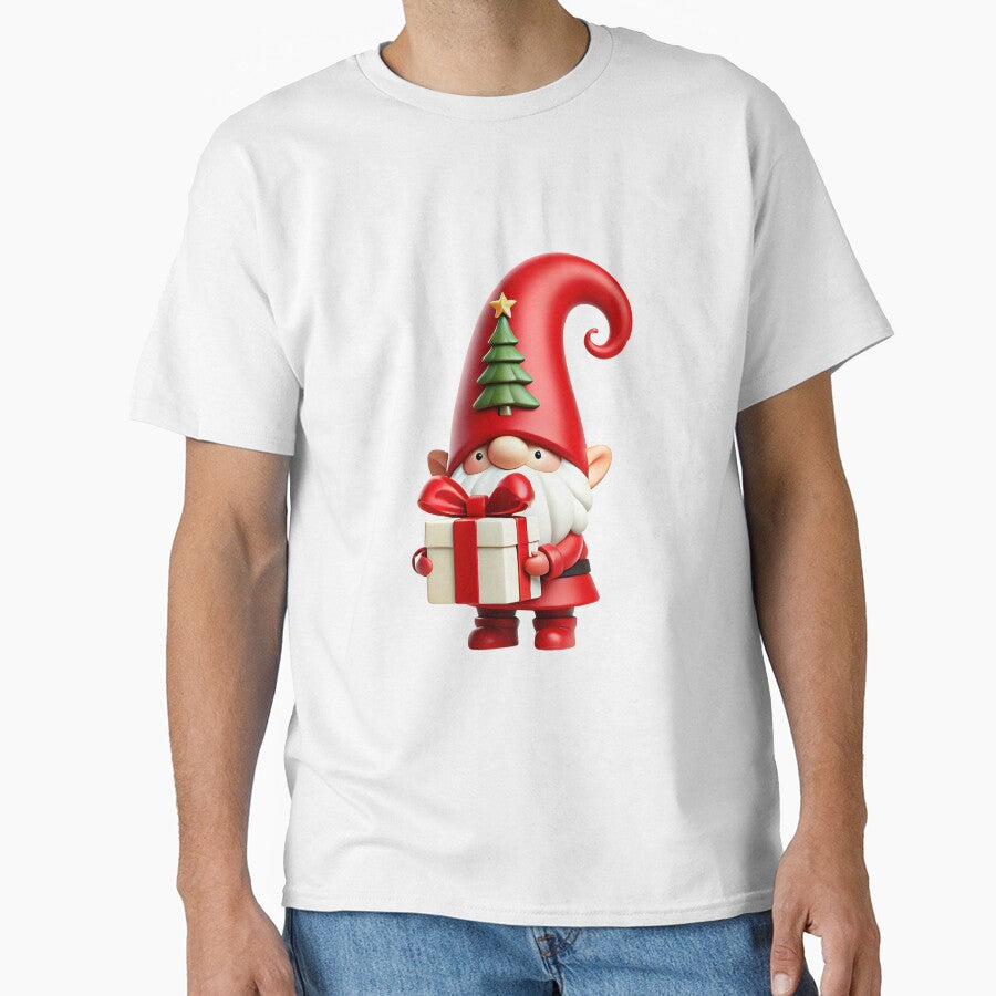 Adorable Christmas Gnome Holding a Gift Box by Little Care Studio