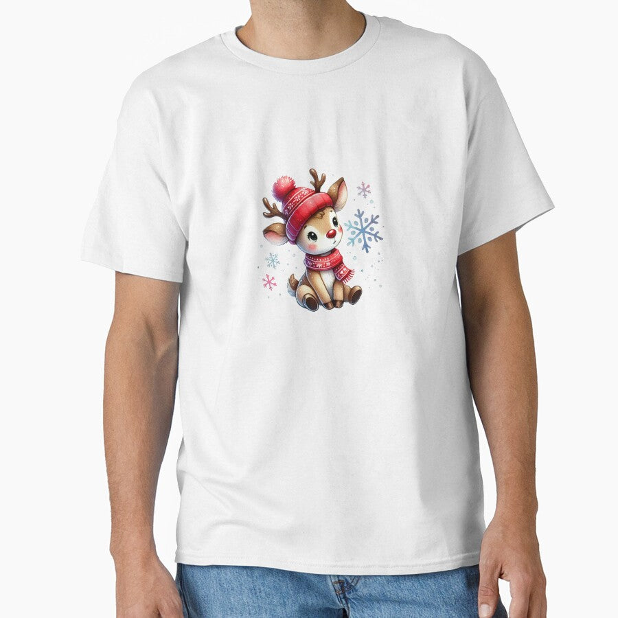 Cute Reindeer in Winter Hat Illustration by Little Care Studio