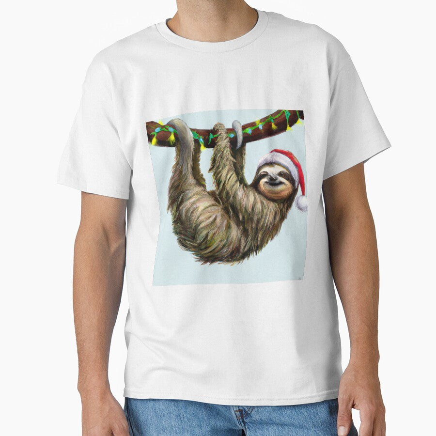 christmas sloth by elevatedPrints