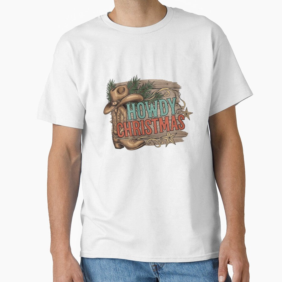 Howdy Merry Christmas Western Cowboy by Bogologo