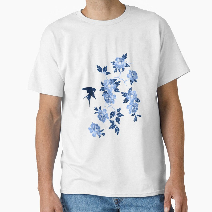Oriental peonies in sapphire blue by adenaJ Unisex