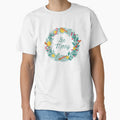 Women Be Merry Christmas Wreath with Candy Cane T-Shirt by MPDesignStudio
