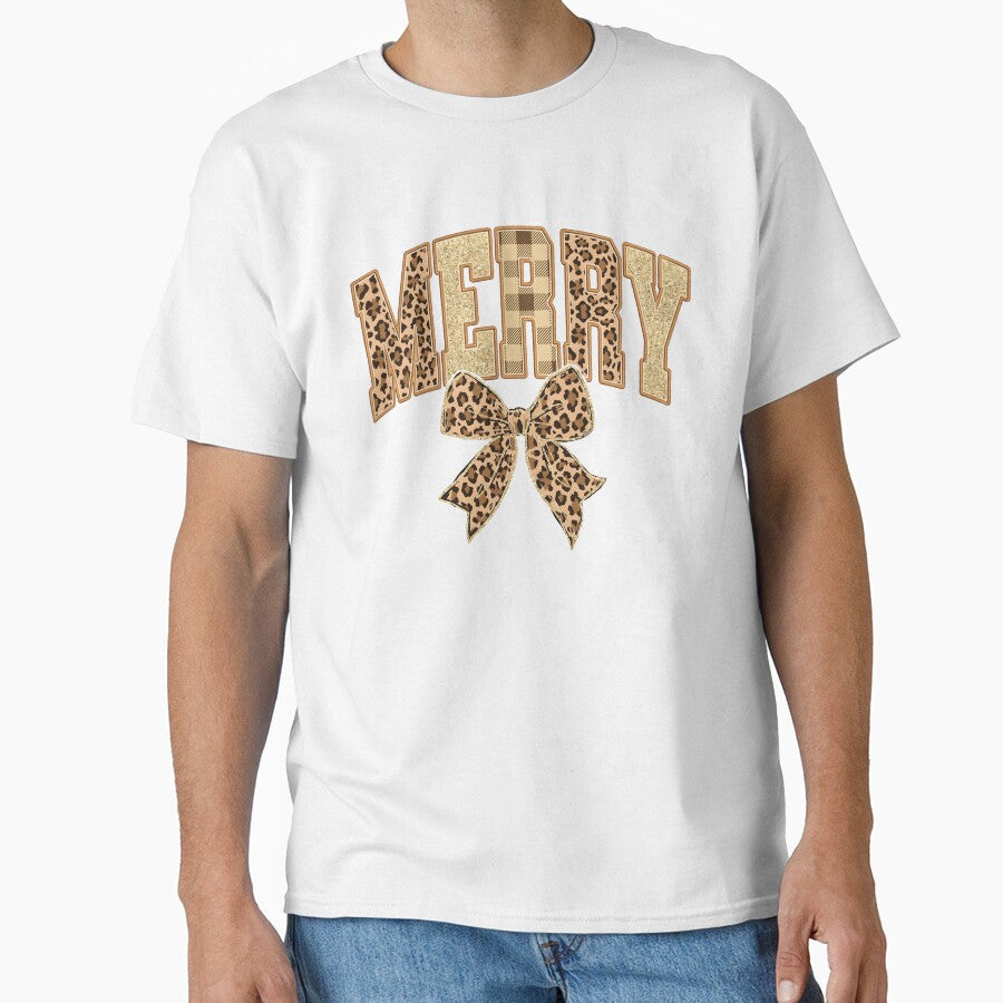 Leopard Merry Varsity Merry Leopard, Leopard Coquette Bow Christmas by Davidkoci