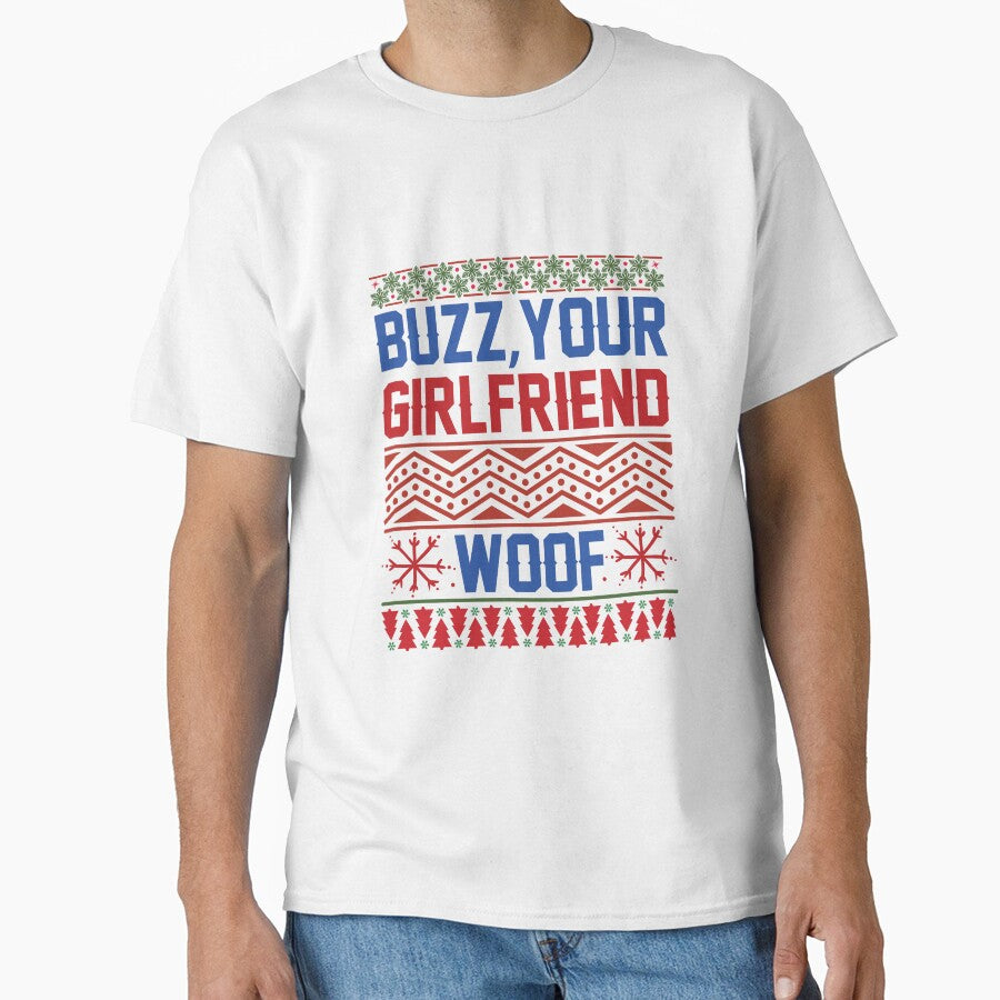 Buzz,your girlfriend woof!  ugly Christmas sweater holiday design by Dominika Farkašová