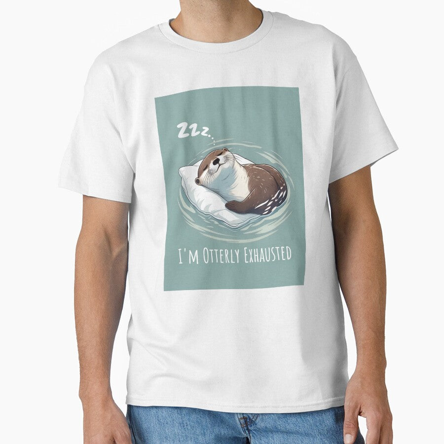 I'm Otterly Exhausted" Cute Otter Sleeping on Water by elisarasada