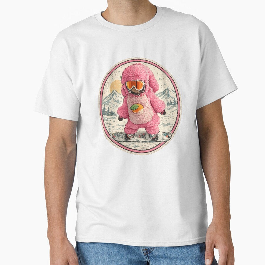 Cute Pink Snowboard Bunny – Cozy Winter Aesthetic by SkiStickerHub