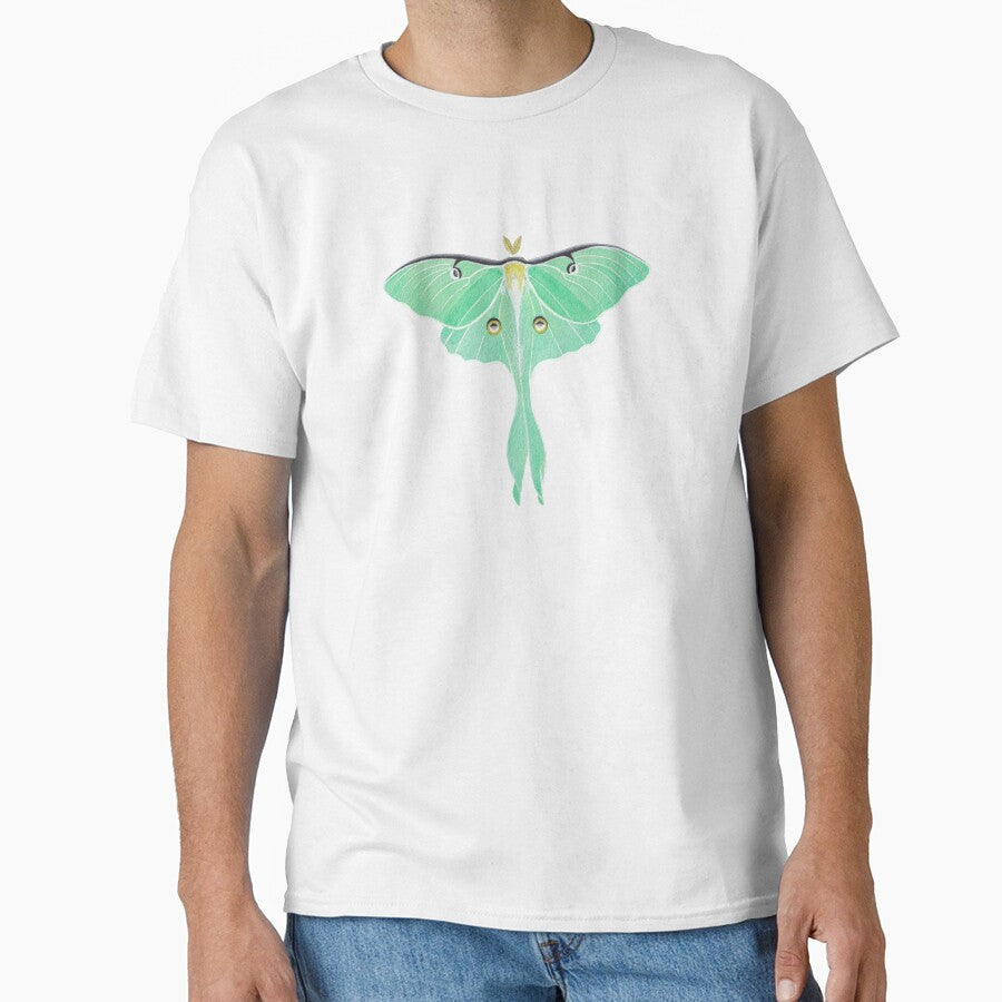 Luna Moth (Actias luna) watercolor painting by WhileIWonder