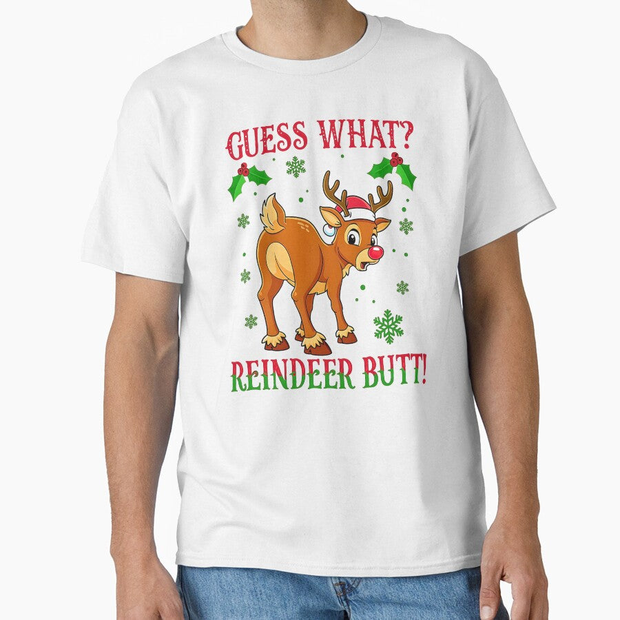 Reindeer Butt Funny Cute Holiday Cheerful Winter Scene by URGlden