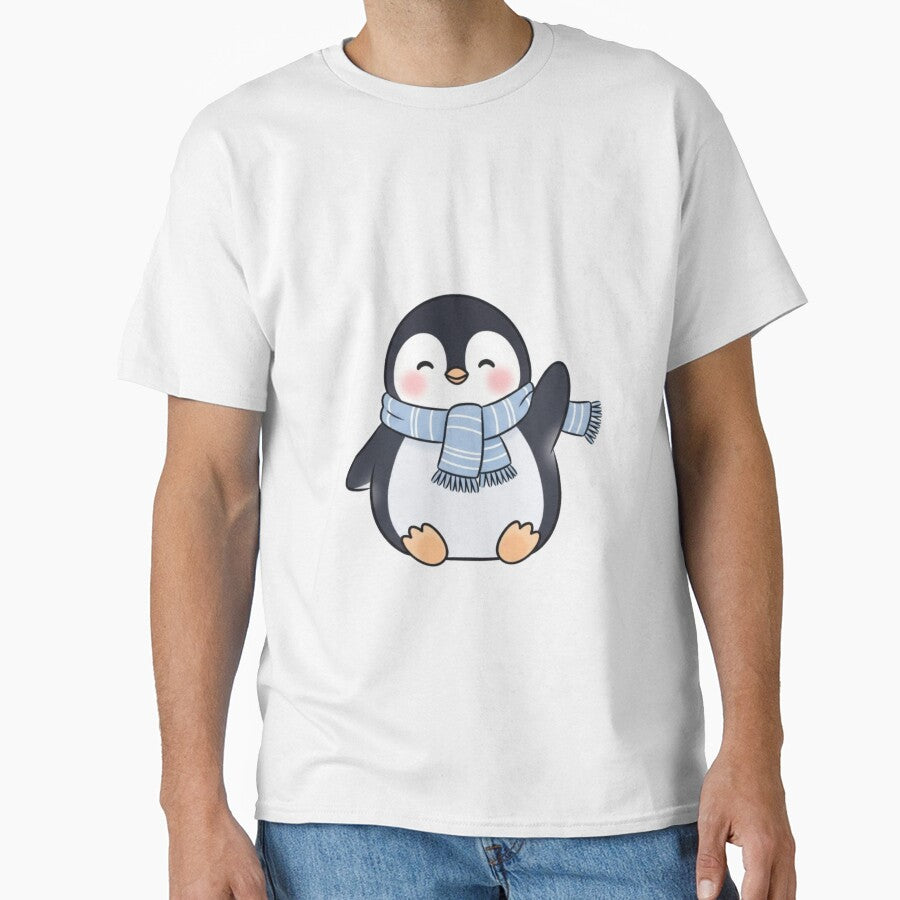 Cute Penguin with Blue Scarf – Kawaii Winter Cartoon Sticker Design by soletstudio